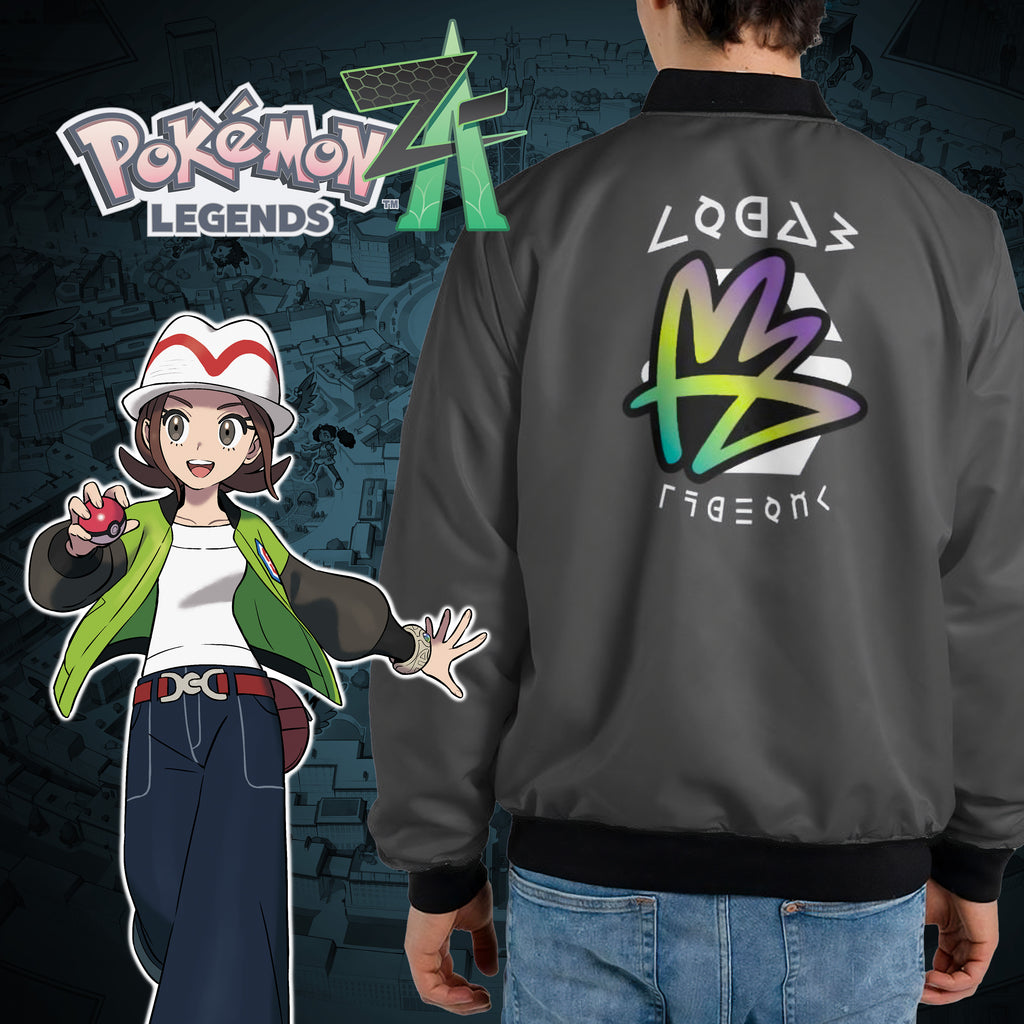 Pokémon Legends ZA Trainer Bomber Jacket | Inspired by Pokémon Legends ZA | Unisex Nylon Zip-Up | Gamer Streetwear Jacket