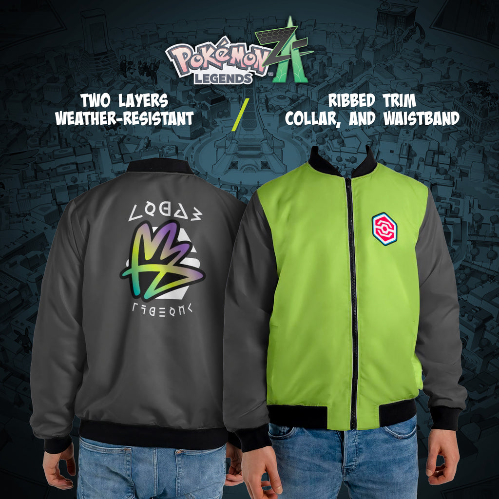 Pokémon Legends ZA Trainer Bomber Jacket | Inspired by Pokémon Legends ZA | Unisex Nylon Zip-Up | Gamer Streetwear Jacket