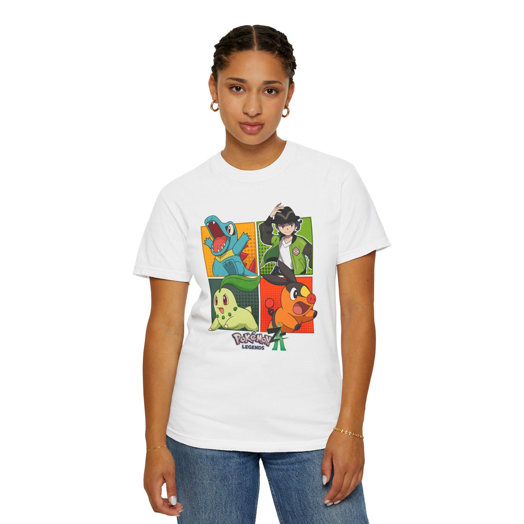 Pokémon Legends Z-A T-Shirt – Paxton & Harmony Design with Totodile, Chikorita, and Tepig