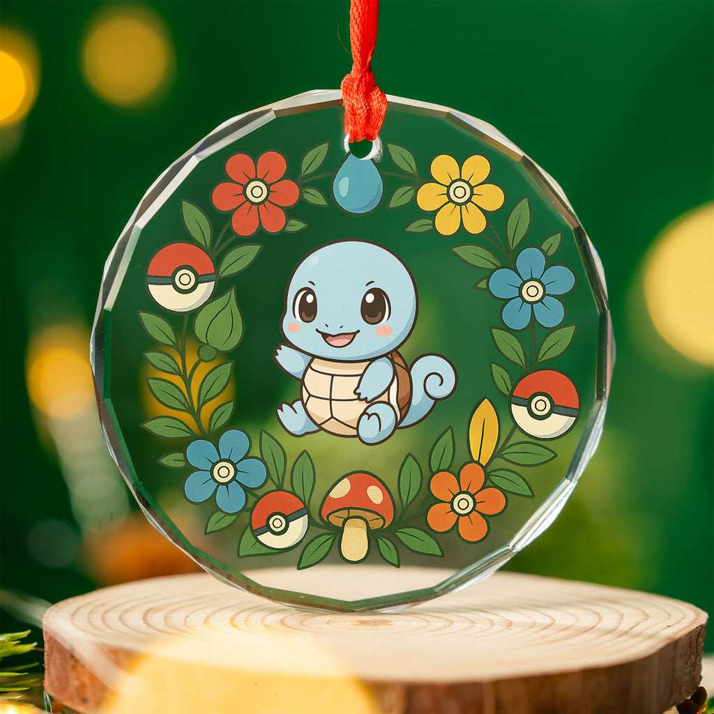 Pokémon Glass Ornament – Crystal 3" Beveled Edge | Bulbasaur, Eevee, Gastly, Gengar, Jigglypuff, Pikachu, Psyduck, Snorlax, Squirtle
