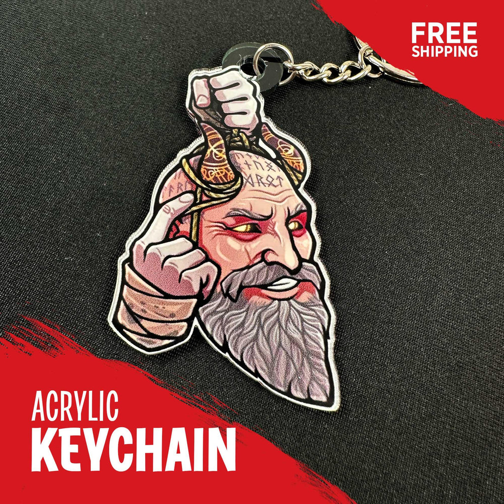 Kratos Keychain | God of War Inspired Acrylic Charm | Gamer Gift | Kratos & Atreus Fan Art Charm