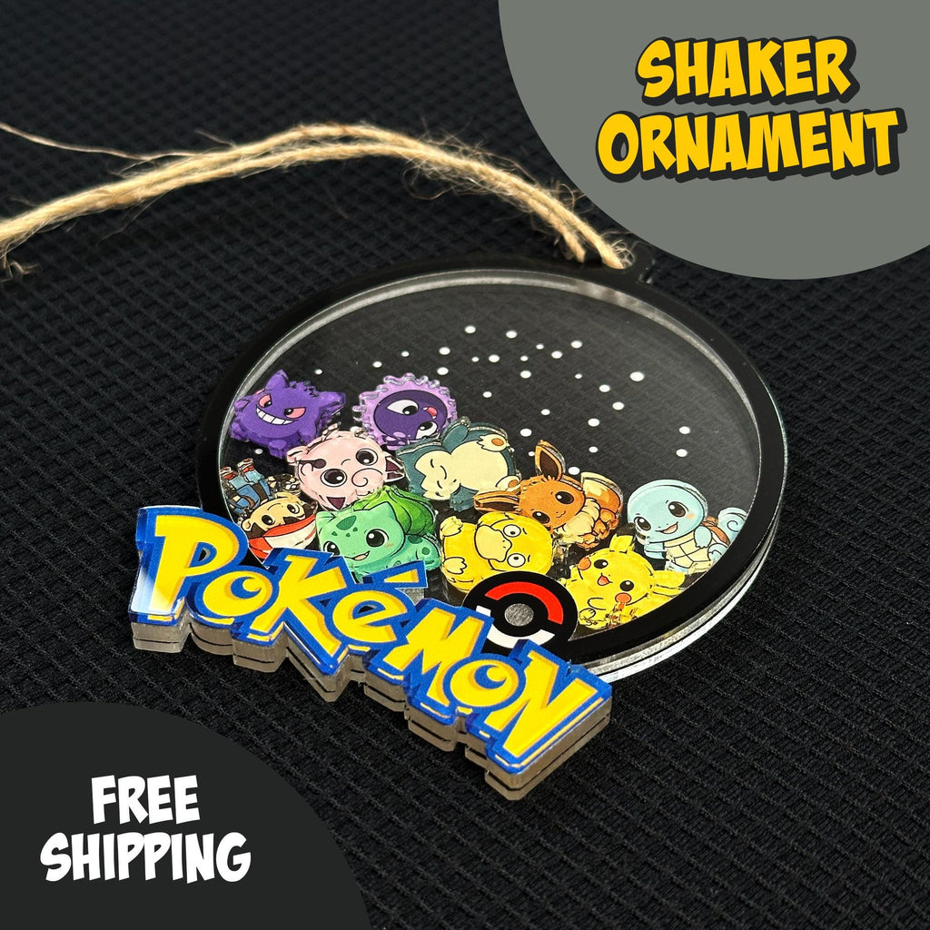 Pokemon Shaker Ornament – Kawaii Acrylic Decoration with Cute Chibi Characters | Anime Collectible Gift, Free Shipping | Pokemon Charms