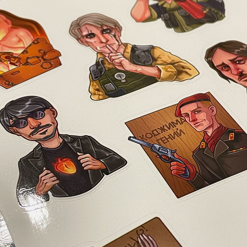 Unofficial Sticker Sheets inspired by the Legendary Hideo Kojima's works / Video Game Stickers