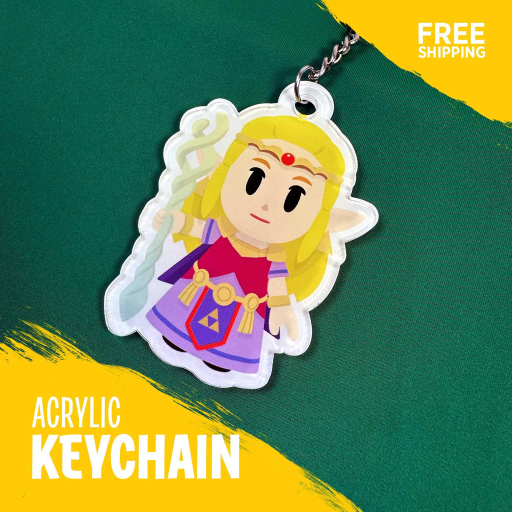 Princess Zelda Keychain | Echoes of Wisdom Art | Zelda Acrylic Charm | Cute Gamer Gift