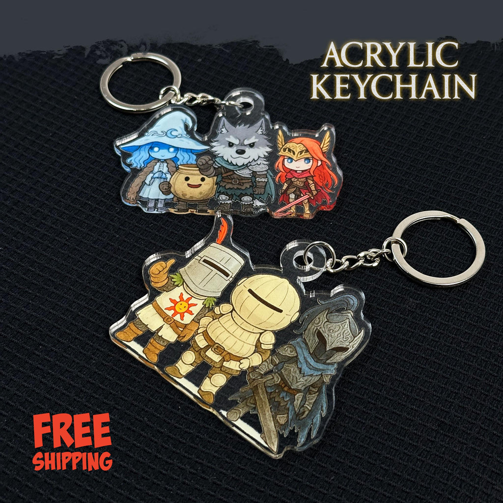 Dark Souls & Elden Ring Chibi Keychain: Anime Gamer Gift