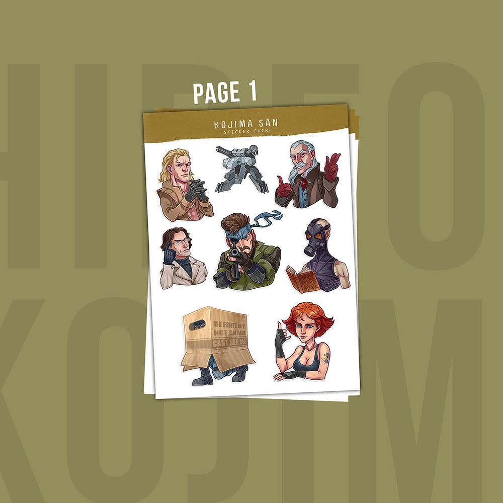 Unofficial Sticker Sheets inspired by the Legendary Hideo Kojima's works / Video Game Stickers