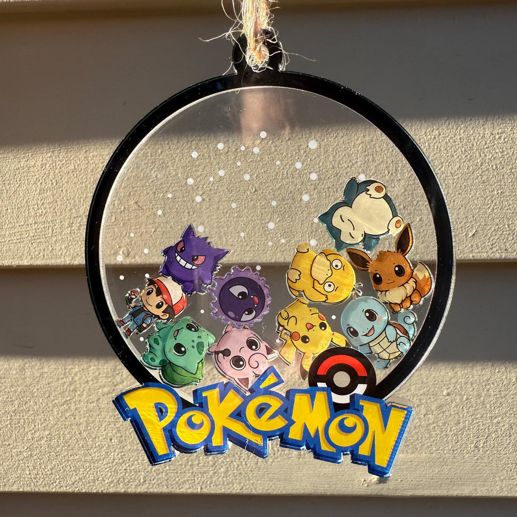 Pokemon Shaker Ornament – Kawaii Acrylic Decoration with Cute Chibi Characters | Anime Collectible Gift, Free Shipping | Pokemon Charms