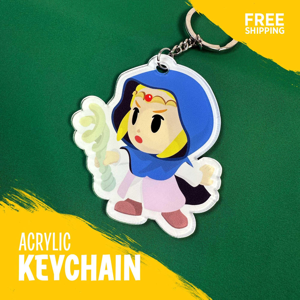 Princess Zelda Keychain | Echoes of Wisdom Art | Zelda Acrylic Charm | Cute Gamer Gift