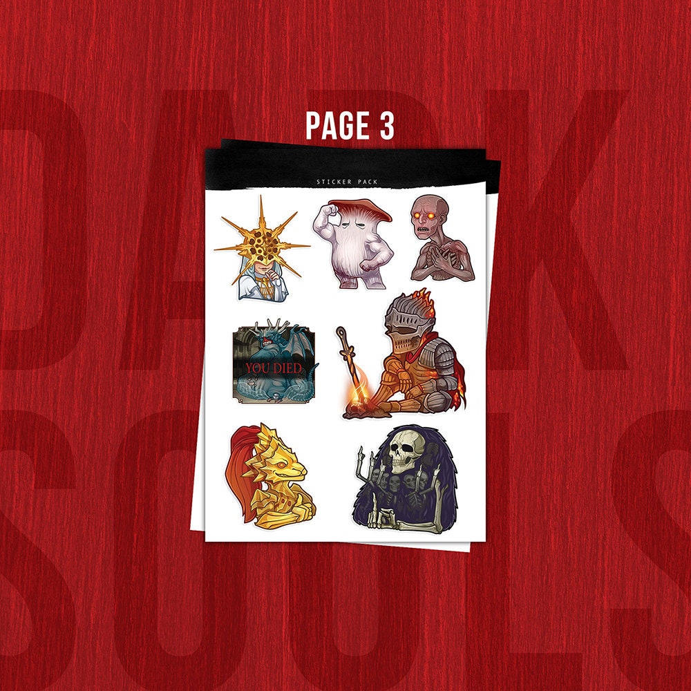 Unofficial Sticker Sheets inspired by Souls series / Video Game Stickers