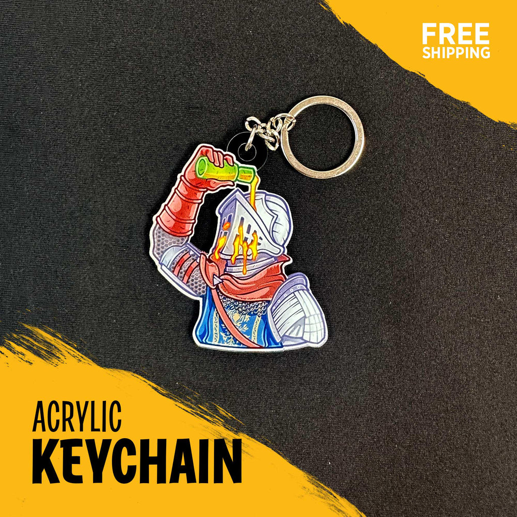 Dark Souls Inspired Acrylic Keychain & Magnet | Double-Sided Art | Soulslike Gamer Gift | Gaming Collectible | Gamer Gift
