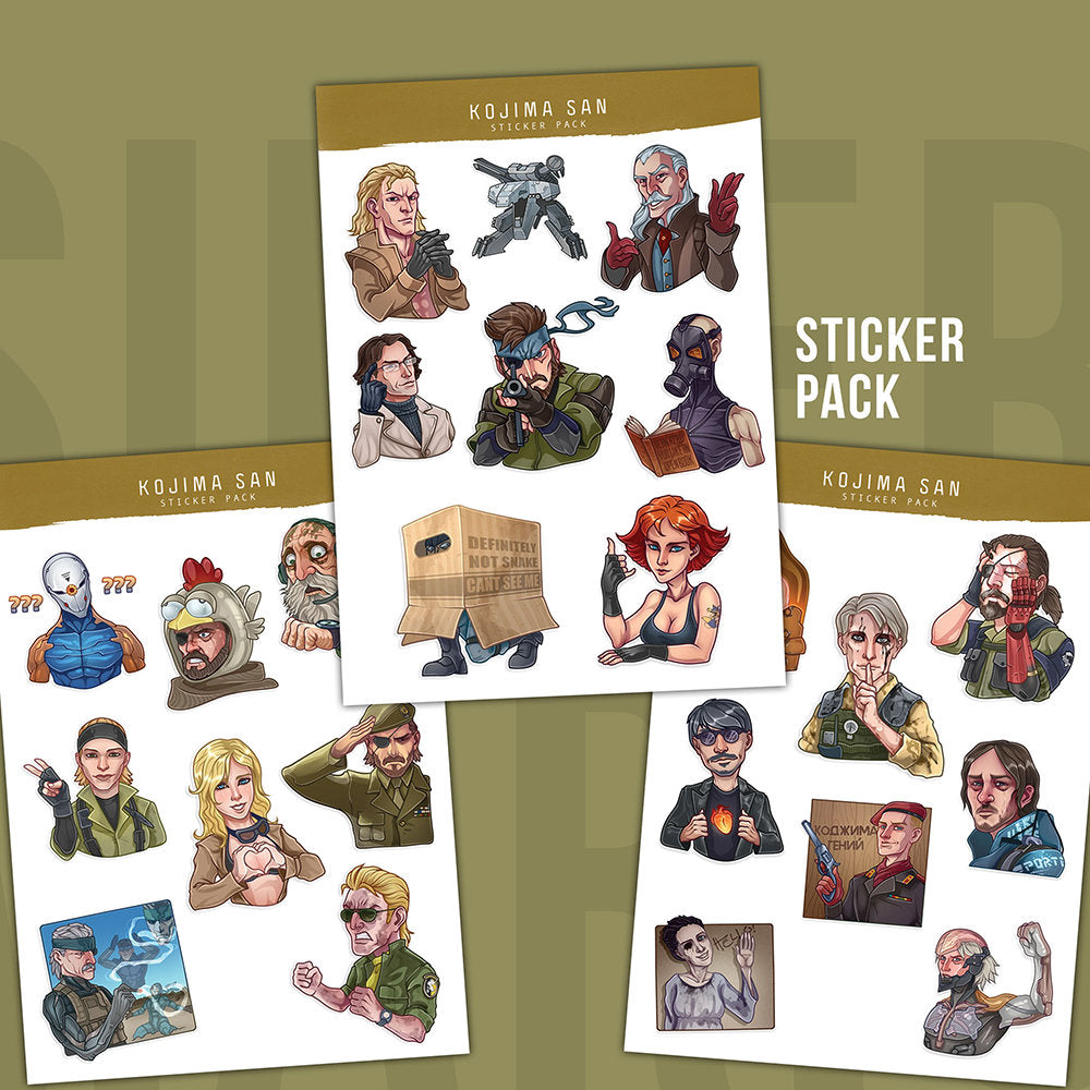 Unofficial Sticker Sheets inspired by the Legendary Hideo Kojima's works / Video Game Stickers