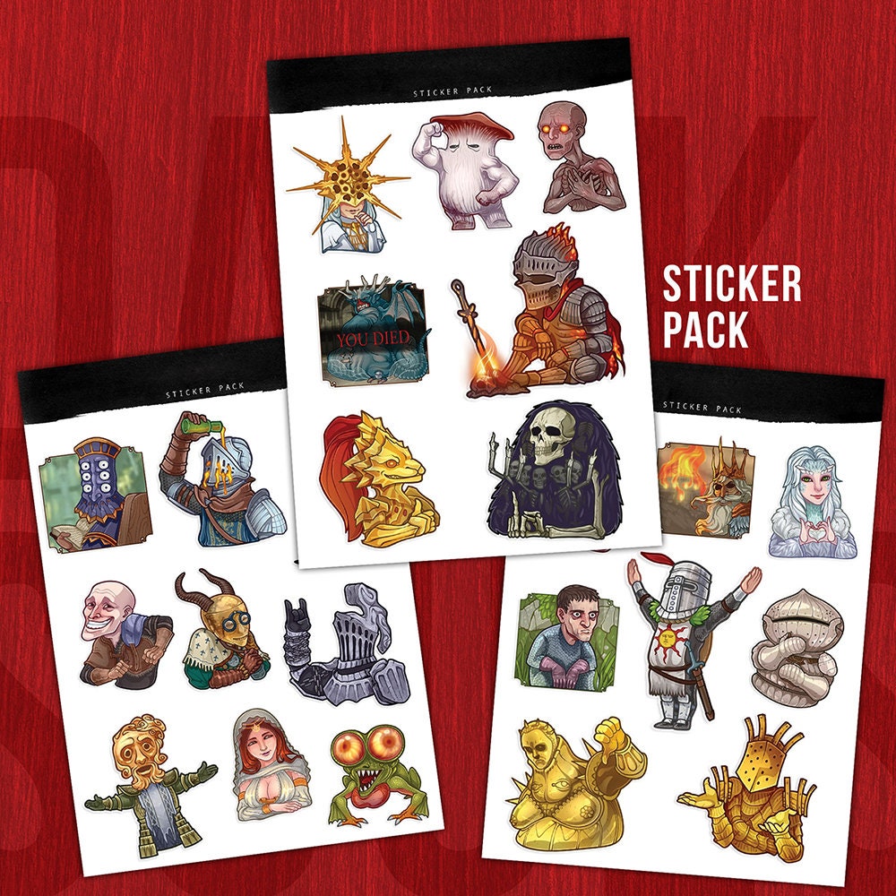 Unofficial Sticker Sheets inspired by Souls series / Video Game Stickers