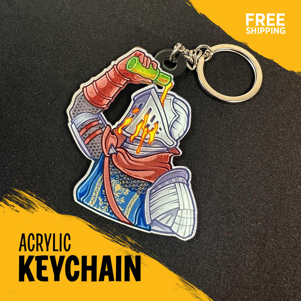 Dark Souls Inspired Acrylic Keychain & Magnet | Double-Sided Art | Soulslike Gamer Gift | Gaming Collectible | Gamer Gift