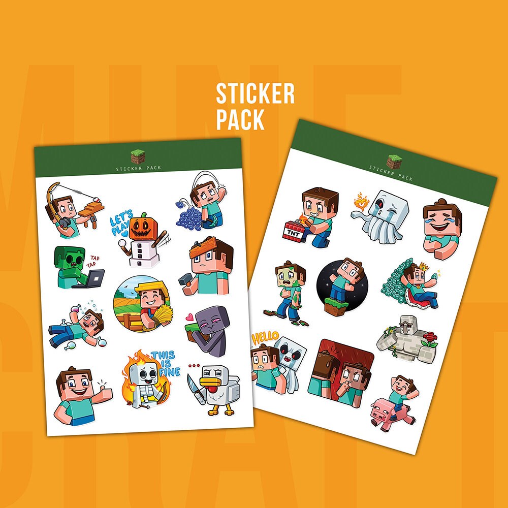 Unofficial Sticker Sheets inspired by Minecraft / Video Game Stickers