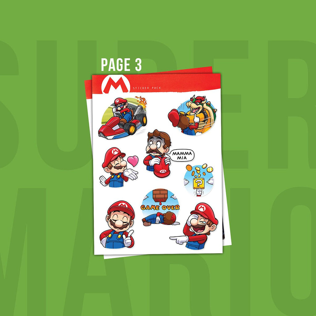 Unofficial Sticker Sheets inspired by Super Mario series / Video Game Stickers