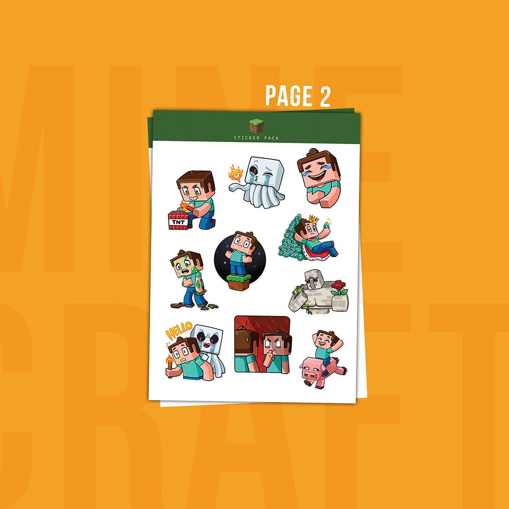 Unofficial Sticker Sheets inspired by Minecraft / Video Game Stickers