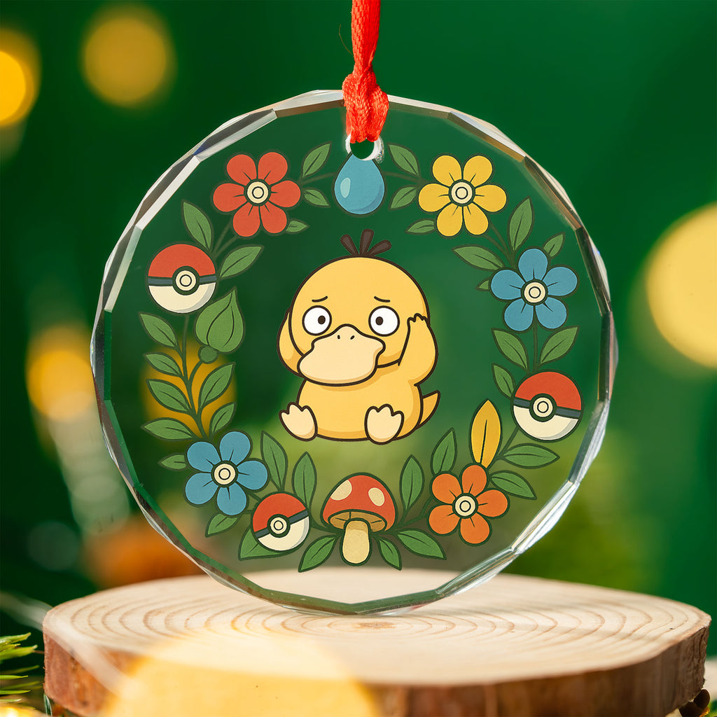 Pokémon Glass Ornament – Crystal 3" Beveled Edge | Bulbasaur, Eevee, Gastly, Gengar, Jigglypuff, Pikachu, Psyduck, Snorlax, Squirtle