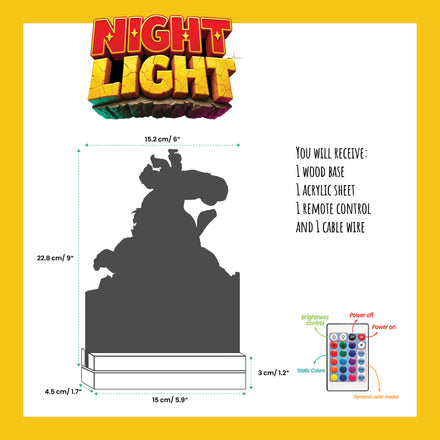 Donkey Kong Bananza LED Night Light – 6×9 Acrylic Photo Light with Remote – Color‑Changing RGB Gamer Decor