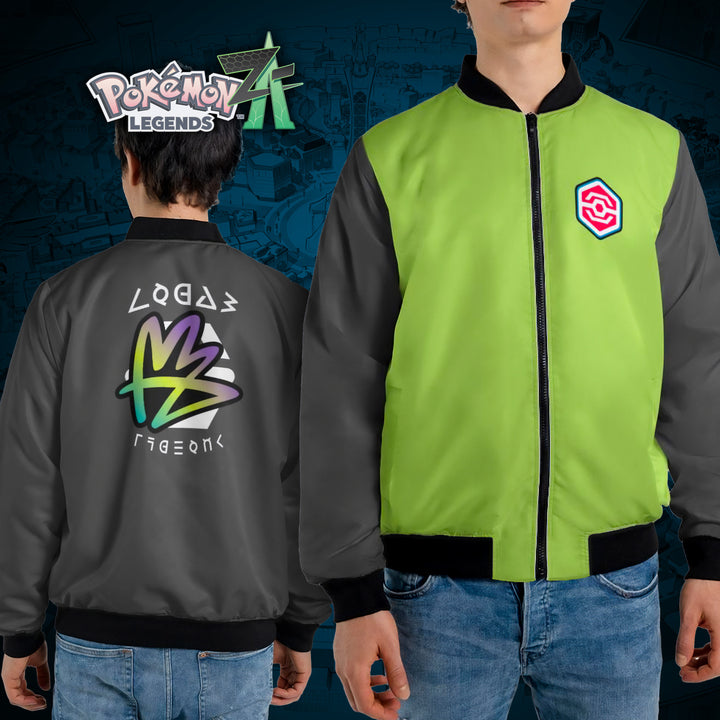 Pokémon Legends ZA Trainer Bomber Jacket | Inspired by Pokémon Legends ZA | Unisex Nylon Zip-Up | Gamer Streetwear Jacket | Youth & Adult