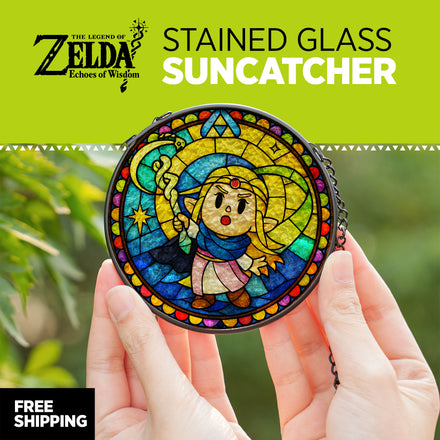 Princess Zelda “Echoes of Wisdom” Stained-Glass Suncatcher – Window Hanging Décor