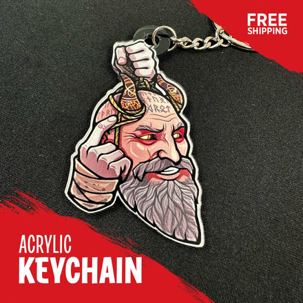 Kratos Keychain | God of War Inspired Acrylic Charm | Gamer Gift | Kratos & Atreus Fan Art Charm
