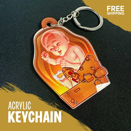 Hideo Kojima games Acrylic Keychains | Metal Gear, Death Stranding, Kojima Fan Art | Double-Sided Glossy Key Ring