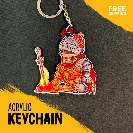Dark Souls Inspired Acrylic Keychain & Magnet | Double-Sided Art | Soulslike Gamer Gift | Gaming Collectible | Gamer Gift