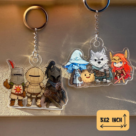 Dark Souls & Elden Ring Chibi Keychain: Anime Gamer Gift