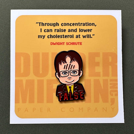 The Office Dwight Schrute: FALSE Enamel Pin / The Office TV Series Collectible Pin