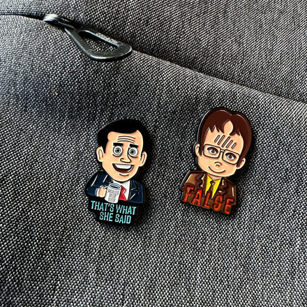 The Office Dwight Schrute: FALSE Enamel Pin / The Office TV Series Collectible Pin