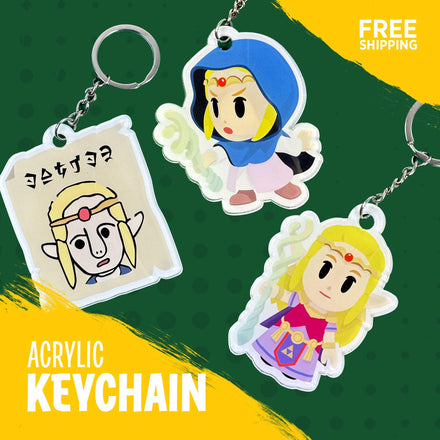 Princess Zelda Keychain | Echoes of Wisdom Art | Zelda Acrylic Charm | Cute Gamer Gift