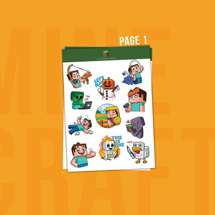 Unofficial Sticker Sheets inspired by Minecraft / Video Game Stickers