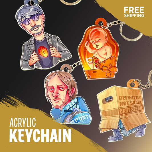 Hideo Kojima Fan Art | Glossy Acrylic Keychain