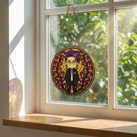 Corbeau Stained Glass Suncatcher / Pokémon Legends ZA Inspired Window Hanging Décor