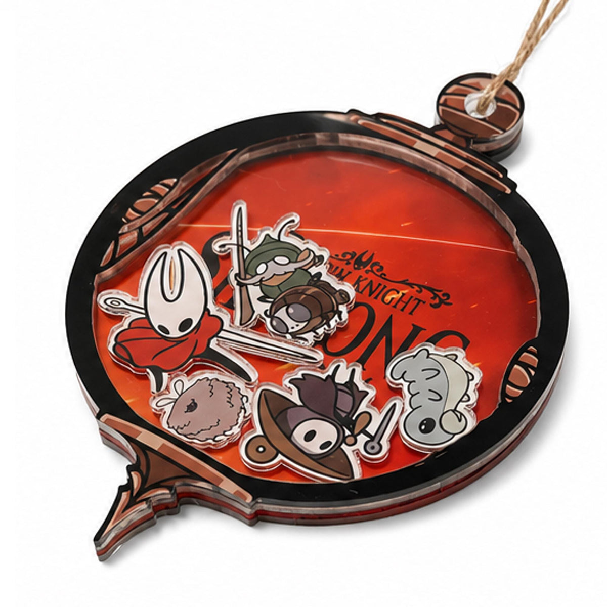 Hollow Knight Silksong Shaker Ornament, Layered Acrylic Christmas Charm, Personalized Gamer Gift